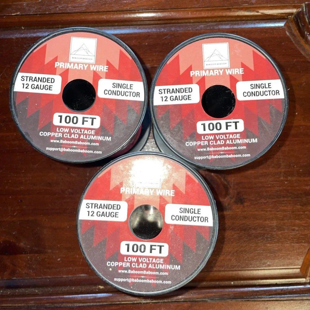 3 Wire Spools‎ - 12 Gauge Stranded Single Conductor Low Voltage 100ft Red White